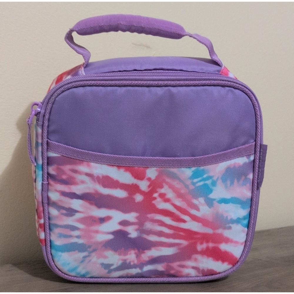 Arctic Zone Kids Insulated Lunch Bag, Purple/Pink/Blue Tie-Dye, Zipper, Handle